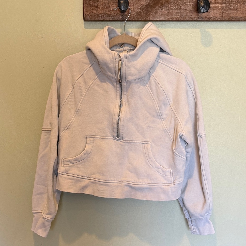 Lululemon Cream Scuba Cropped Hoodie